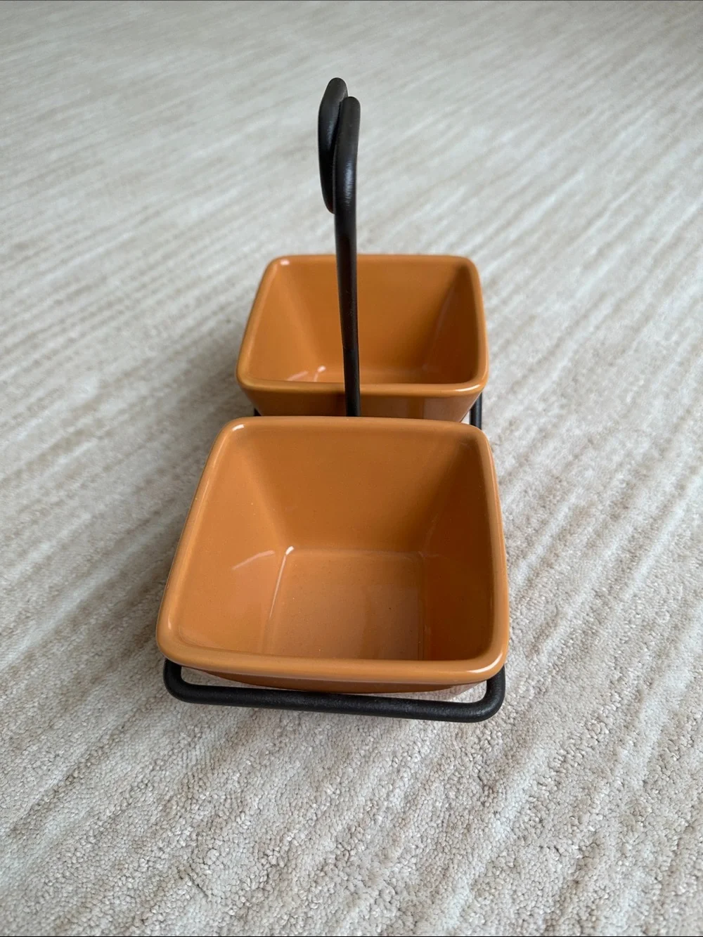 Pampered Chef 3 pc Simple Additions Entertainment Snack Set Caddy 2 Square Bowls